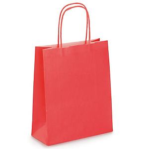 Mini Shopper, Carta Kraft, 18 x 24 x 8 cm, Rosso (confezione 50 pezzi) Mini Shopper, Carta Kraft, 18 x 24 x 8 cm, Rosso (confezione 50 pezzi)