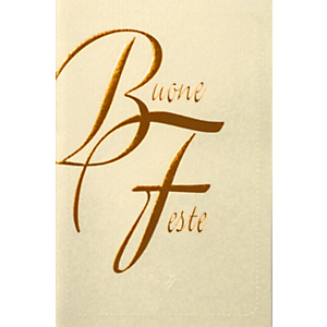 Minibiglietto Natale "Buone Feste", 90 x 140 mm, Avorio (confezione 6 pezzi) Minibiglietto Natale "Buone Feste", 90 x 140 mm, Avorio (confezione 6 pezzi)