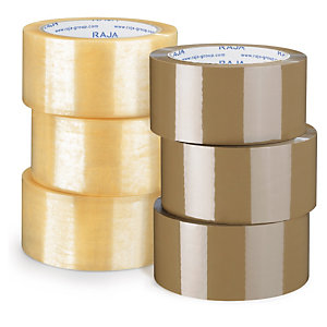 Minipakke med 6 ruller økonomisk PP-pakketape - standard kvalitet - Rajatape