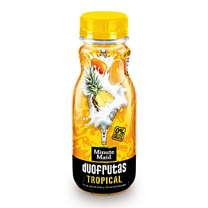MINUTE MAID Duofrutas Tropical Bebida refrescante de zumo de frutas y leche desnatada con vitamina E, 275 ml MINUTE MAID Duofrutas Tropical Bebida refrescante de zumo de frutas y leche desnatada con vitamina E, 275 ml