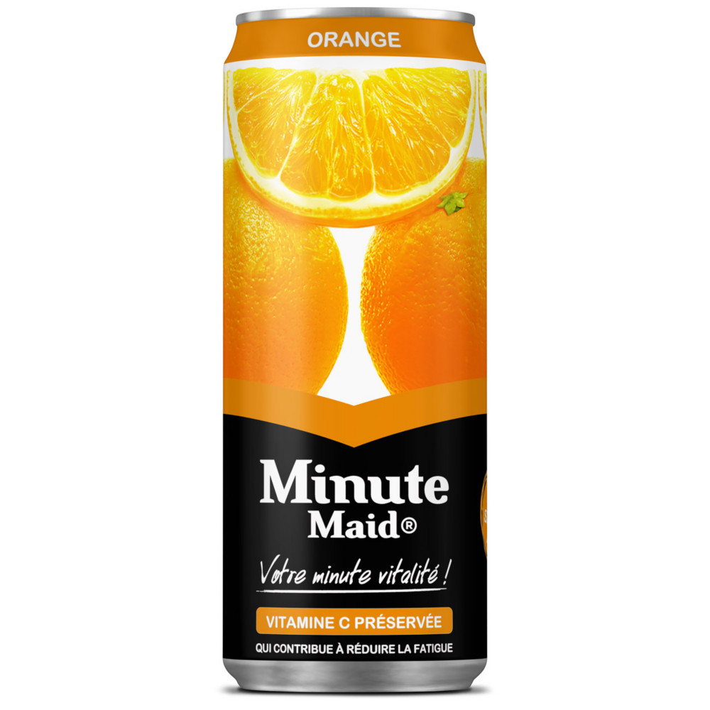 Minute Maid Jus d’orange 100% pur jus – Canettes slim 33 cl - Lot de 24