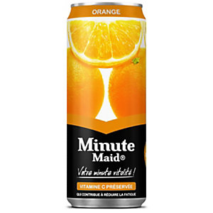 Minute Maid Jus d’orange 100% pur jus – Canettes slim 33 cl - Lot de 24