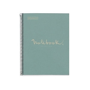 MIQUELRIUS M Emotions Notebook 1 Ecoazul Cuaderno, microperforado, reciclado, tapa dura, A4, 80 hojas, 90 g, cuadriculado 5 x 5 mm