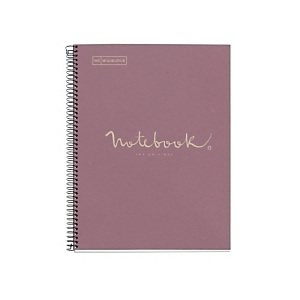 MIQUELRIUS M Emotions Notebook 1 Ecolavanda Cuaderno, microperforado, reciclado, tapa dura, A4, 80 hojas, 90 g, cuadriculado 5 x 5 mm