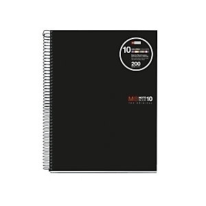 MIQUELRIUS M Emotions Notebook 10 Cuaderno, A4, cuadriculado 5 x 5 mm, 200 hojas, microperforado, tapa de polipropileno, negro