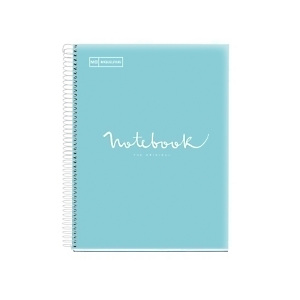 MIQUELRIUS M Emotions Notebook 8 Cuaderno, A5, Cuadriculado 5 x 5 mm, microperforado, tapa de polipropileno, 160 hojas, azul cielo MIQUELRIUS M Emotions Notebook 8 Cuaderno, A5, Cuadriculado 5 x 5 mm, microperforado, tapa de polipropileno, 160 hojas, azul cielo
