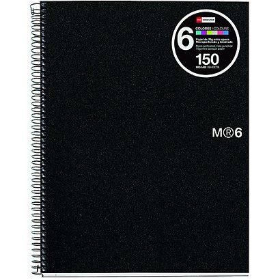 MIQUELRIUS M Notebook 06 Basic Cuaderno, A5, cuadriculado, 150 hojas, cubierta polipropileno, negro