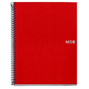 MIQUELRIUS M Notebook 06 Basic Cuaderno, A5, cuadriculado, 150 hojas, cubierta polipropileno, rojo