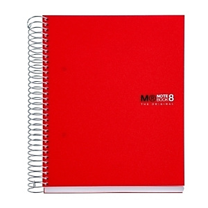 MIQUELRIUS M Notebook 08 Cuaderno, A5, cuadriculado 5x5 mm, 200 hojas, microperforado, cubierta polipropileno, rojo MIQUELRIUS M Notebook 08 Cuaderno, A5, cuadriculado 5x5 mm, 200 hojas, microperforado, cubierta polipropileno, rojo