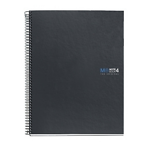 MIQUELRIUS M NoteBook 4, microperforado, Cuaderno, A4, liso, 160 hojas, cubierta cartón duro plastificado, gris grafito MIQUELRIUS M NoteBook 4, microperforado, Cuaderno, A4, liso, 160 hojas, cubierta cartón duro plastificado, gris grafito