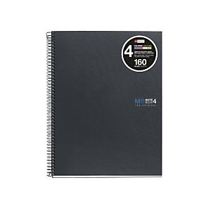 MIQUELRIUS M NoteBook 4, microperforado, Cuaderno, A4, rayado horizontal, 160 hojas, cubierta cartón duro plastificado, gris grafito MIQUELRIUS M NoteBook 4, microperforado, Cuaderno, A4, rayado horizontal, 160 hojas, cubierta cartón duro plastificado, gris grafito