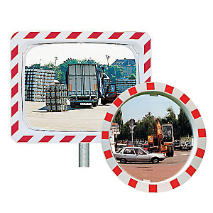Miroir de circulation Vialux® polymir rouge et blanc ø 60 cm
