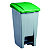 Mobiele pedaalemmer gerecycleerd plastic - 60l - mobily green - grijs/groen - 1
