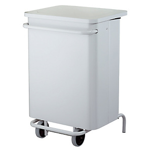 Mobiele vuilnisbak met pedaal 70 L wit Rossignol Mobiele vuilnisbak met pedaal 70 L wit Rossignol