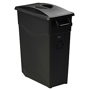 Mobiele vuilnisbak voor afvalsortering - 65l - movatri  - zwart / zwart - dichte deksel