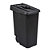Mobiele vuilnisbak voor afvalsortering - 85l - movatri  - zwart / zwart - open deksel - 1