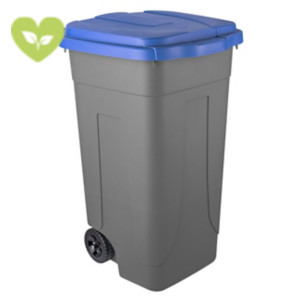 MOBIL PLASTIC Bidone portarifiuti su ruote, Capacità 80 l, Grigio/Blu MOBIL PLASTIC Bidone portarifiuti su ruote, Capacità 80 l, Grigio/Blu