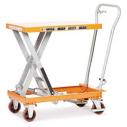 Mobile single scissor lift table 620 x 1525mm platform, max load 500kg - 1