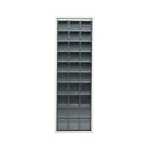 MOBILPLASTIC Armadio portaminuteria CB200, 30 cassetti, 66,5 x 25 x 200 cm, Grigio chiaro/Grigio scuro MOBILPLASTIC Armadio portaminuteria CB200, 30 cassetti, 66,5 x 25 x 200 cm, Grigio chiaro/Grigio scuro