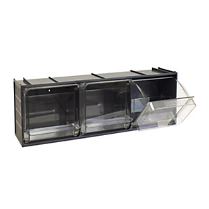 MOBILPLASTIC Cassettiera modulare componibile Crystal Box CB50/3S.GS, 3 cassetti, 60 x 15,5 x 17,5 cm, Grigio scuro/Trasparente MOBILPLASTIC Cassettiera modulare componibile Crystal Box CB50/3S.GS, 3 cassetti, 60 x 15,5 x 17,5 cm, Grigio scuro/Trasparente