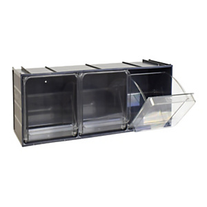 MOBILPLASTIC Cassettiera modulare componibile Crystal Box CB50/4S.GS, 3 cassetti, 60 x 20 x 21,5 cm, Grigio scuro/Trasparente MOBILPLASTIC Cassettiera modulare componibile Crystal Box CB50/4S.GS, 3 cassetti, 60 x 20 x 21,5 cm, Grigio scuro/Trasparente