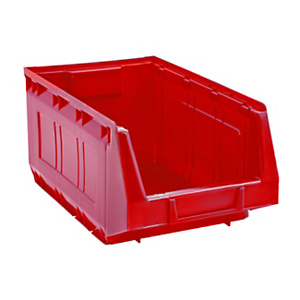 MOBILPLASTIC Contenitore a bocca di lupo 2004, Capacità 10 l, 20,7 x 34,5 x 16,5 cm, Rosso