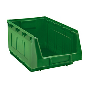 MOBILPLASTIC Contenitore a bocca di lupo 2004, Capacità 10 l, 20,7 x 34,5 x 16,5 cm, Verde