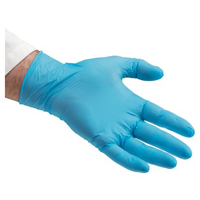 Modré nitrilové rukavice