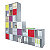 Module bibliothèque Multicases Color -  6 cases - Aluminium - 2