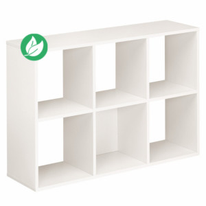 Module bibliothèque Multicases Color -  6 cases - Blanc