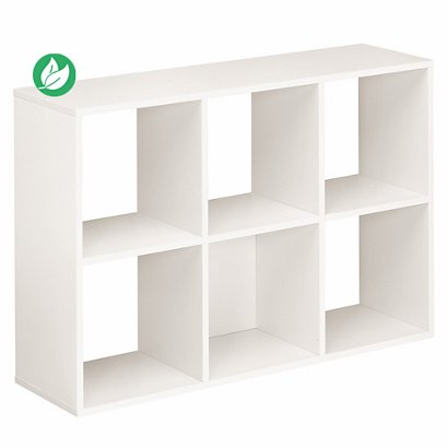 Module bibliothèque Multicases Color -  6 cases - Blanc - 1