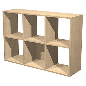 Module bibliothèque multicases - 6 cases, Chêne Module bibliothèque multicases - 6 cases, Chêne