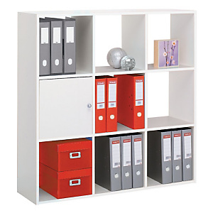 Module bibliothèque Multicases Color - 9 cases - Blanc Module bibliothèque Multicases Color - 9 cases - Blanc