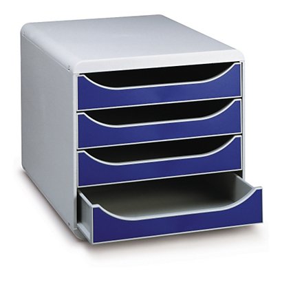 Module de classement 4 tiroirs Big Box EXACOMPTA gris / bleu - 1