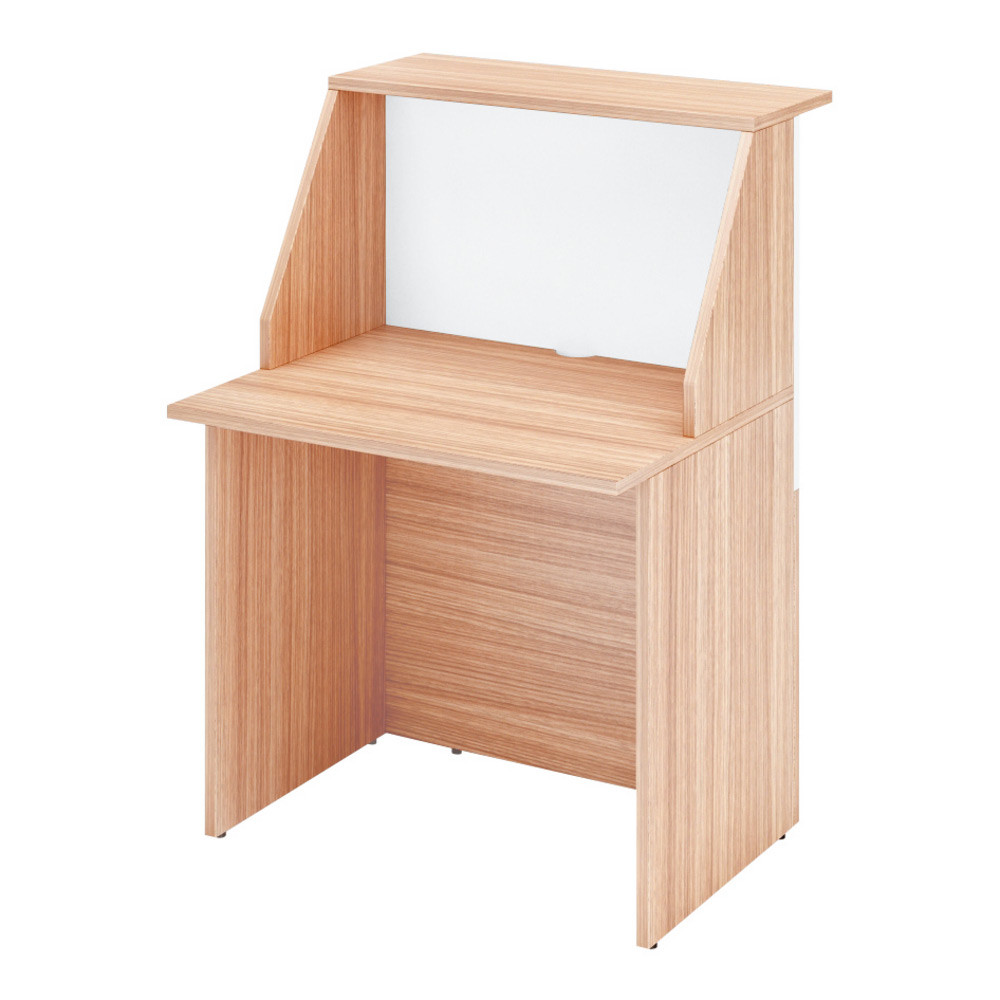 Module haut de banque d'accueil OLA - L. 80 - Noyer naturel/blanc