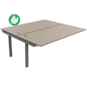 Module suivant 2 postes E-link - L.180 x P.163 cm - Plateau Argile - Pieds Aluminium Module suivant 2 postes E-link - L.180 x P.163 cm - Plateau Argile - Pieds Aluminium