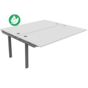 Module suivant 2 postes E-link - L.180 x P.163 cm - Plateau Blanc - Pieds Aluminium Module suivant 2 postes E-link - L.180 x P.163 cm - Plateau Blanc - Pieds Aluminium