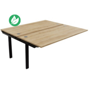 Module suivant 2 postes E-link - L.180 x P.163 cm - Plateau Chêne Nebraska - Pieds Noir Module suivant 2 postes E-link - L.180 x P.163 cm - Plateau Chêne Nebraska - Pieds Noir