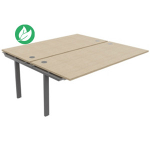 Module suivant 2 postes E-link - L.180 x P.163 cm - Plateau Chêne - Pieds Aluminium Module suivant 2 postes E-link - L.180 x P.163 cm - Plateau Chêne - Pieds Aluminium