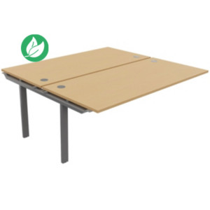 Module suivant 2 postes E-link - L.180 x P.163 cm - Plateau Hêtre - Pieds Aluminium Module suivant 2 postes E-link - L.180 x P.163 cm - Plateau Hêtre - Pieds Aluminium