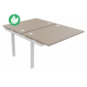 Module suivant pour ensemble 2 bureaux droits E-link - L.120 x P.163 cm - Plateau Argile - Pieds Blanc Module suivant pour ensemble 2 bureaux droits E-link - L.120 x P.163 cm - Plateau Argile - Pieds Blanc