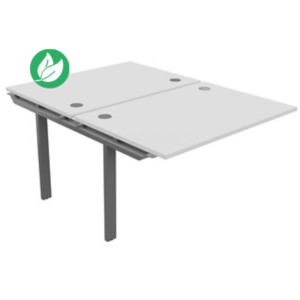 Module suivant pour ensemble 2 bureaux droits E-link - L.120 x P.163 cm - Plateau Blanc - Pieds Aluminium Module suivant pour ensemble 2 bureaux droits E-link - L.120 x P.163 cm - Plateau Blanc - Pieds Aluminium