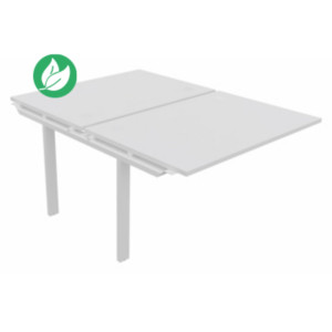 Module suivant pour ensemble 2 bureaux droits E-link - L.120 x P.163 cm - Plateau Blanc - Pieds Blanc Module suivant pour ensemble 2 bureaux droits E-link - L.120 x P.163 cm - Plateau Blanc - Pieds Blanc