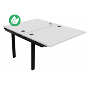 Module suivant pour ensemble 2 bureaux droits E-link - L.120 x P.163 cm - Plateau Blanc - Pieds Noir Module suivant pour ensemble 2 bureaux droits E-link - L.120 x P.163 cm - Plateau Blanc - Pieds Noir