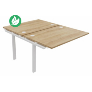 Module suivant pour ensemble 2 bureaux droits E-link - L.120 x P.163 cm - Plateau Chêne Nebraska - Pieds Blanc Module suivant pour ensemble 2 bureaux droits E-link - L.120 x P.163 cm - Plateau Chêne Nebraska - Pieds Blanc