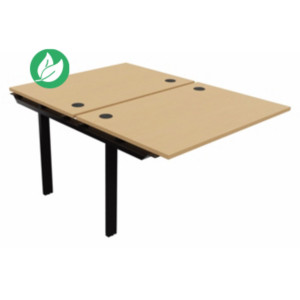 Module suivant pour ensemble 2 bureaux droits E-link - L.120 x P.163 cm - Plateau Hêtre - Pieds Noir Module suivant pour ensemble 2 bureaux droits E-link - L.120 x P.163 cm - Plateau Hêtre - Pieds Noir