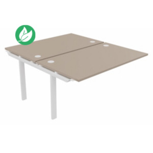 Module suivant pour ensemble 2 bureaux droits E-link - L.140 x P.163 cm - Plateau Argile - Pieds Blanc Module suivant pour ensemble 2 bureaux droits E-link - L.140 x P.163 cm - Plateau Argile - Pieds Blanc