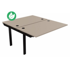 Module suivant pour ensemble 2 bureaux droits E-link - L.140 x P.163 cm - Plateau Argile - Pieds Noir Module suivant pour ensemble 2 bureaux droits E-link - L.140 x P.163 cm - Plateau Argile - Pieds Noir