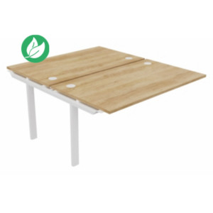 Module suivant pour ensemble 2 bureaux droits E-link - L.140 x P.163 cm - Plateau Chêne Nebraska - Pieds Blanc Module suivant pour ensemble 2 bureaux droits E-link - L.140 x P.163 cm - Plateau Chêne Nebraska - Pieds Blanc