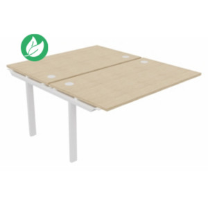 Module suivant pour ensemble 2 bureaux droits E-link - L.140 x P.163 cm - Plateau Chêne - Pieds Blanc Module suivant pour ensemble 2 bureaux droits E-link - L.140 x P.163 cm - Plateau Chêne - Pieds Blanc